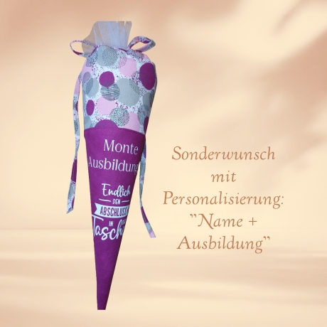 Abschlusstüte zum Schulabschluss - personalisierbar
