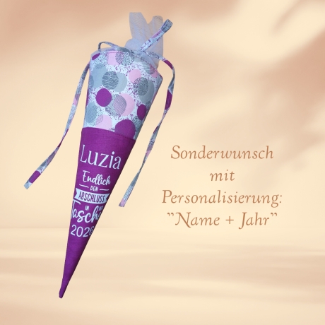 Abschlusstüte zum Schulabschluss - personalisierbar