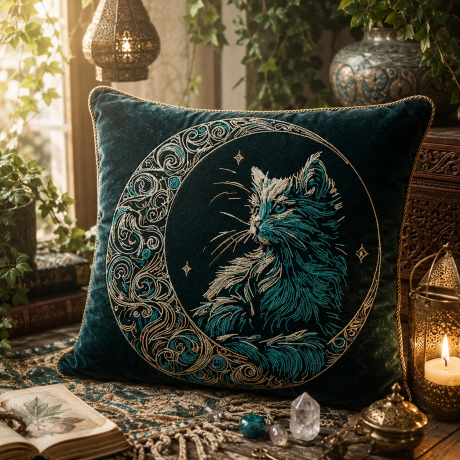 Stickdatei Katze im Mond „Marbel“ LunaChild