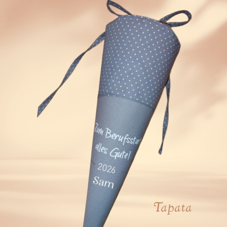 Glückwunsch zum Berufsstart - Grau Dots personalisierbar