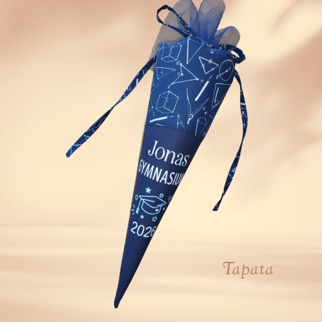 Schultüte Übertritt Gymnasium  - GEO Blau personalisierbar