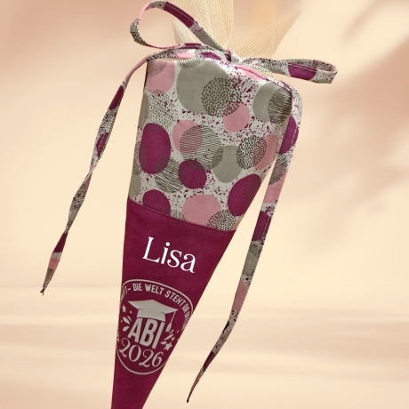 2026 Abi - Schulabschluss Abschlusstüte Kreise rot