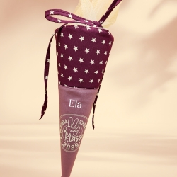 Schultüte Übertritt  - Sterne Pflaume personalisierbar