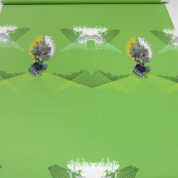 Stoff Stoffpanel Panel Jersey grafisches Muster Ornamente grün