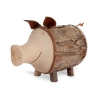 Sparschwein/Spardose, groß, mit Rinde – handgefertigt aus Holz