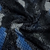 Stoff Crêpe Chiffon mit Schlangenmuster Design schwarz blau grau
