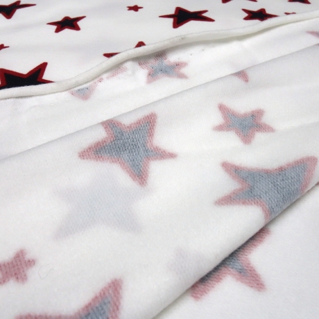 Stoff Sweatshirtstoff Sterne Stars Design weiß rot marine blau