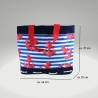 große Strandtasche mit Anker-blau weiß gestreifte Badetasche XXL-