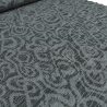 Stoff Feinstrick Jacquard geometrisches Muster grau schwarz