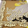 Stoff Viskose Jersey Blumen Ranken braun beige taupé gelb bunt