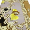 Stoff Viskose Jersey Blumen Ranken braun beige taupé gelb bunt