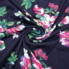 Viskose Jersey Blumen Design marine-blau pink grün bunt