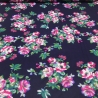 Viskose Jersey Blumen Design marine-blau pink grün bunt