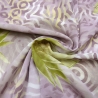 Stoff Chiffon Blusenstoff Blumen Design flieder oliv beige weiß