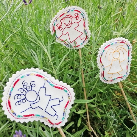 Kinder Blumenpieker 5x ITH Stickdatei plus Mehrfachbogen 