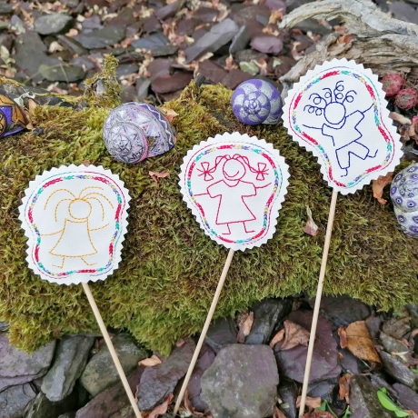Kinder Blumenpieker 5x ITH Stickdatei plus Mehrfachbogen 