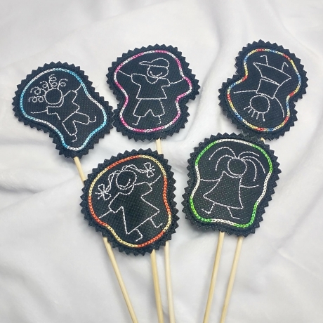 Kinder Blumenpieker 5x ITH Stickdatei plus Mehrfachbogen 