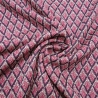 Stoff Viskose Lurex Glitzer Jersey retro Rauten pink lila weiß