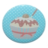 Button 50 mm mit Anstecknadel Motiv Muffin Cupcake