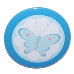 Button 50 mm mit Anstecknadel Motiv Schmetterling