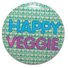 Kühlschrankmagnet Magnet 50mm rund Spruch Happy Veggie