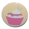 Button 50 mm mit Anstecknadel Motiv Muffin Cupcake