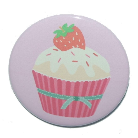 Button 50 mm mit Anstecknadel Motiv Muffin Cupcake