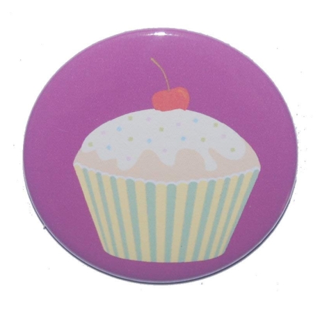 Button 50 mm mit Anstecknadel Motiv Muffin Cupcake