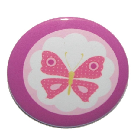 Button 50 mm mit Anstecknadel Motiv Schmetterling