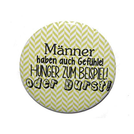 Button 25 mm mit Anstecknadel Spruch Männer haben auch Gefühle