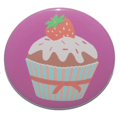 Button 50 mm mit Anstecknadel Motiv Muffin Cupcake