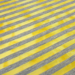 Stoff Baumwolle Jersey 9 mm Batik Streifen grau gelb gestreift