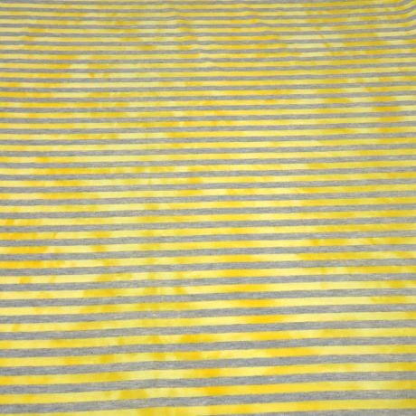 Stoff Baumwolle Jersey 9 mm Batik Streifen grau gelb gestreift