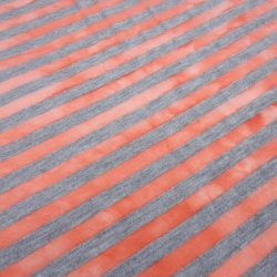 Stoff Baumwolle Jersey 9 mm Batik Streifen grau rot gestreift