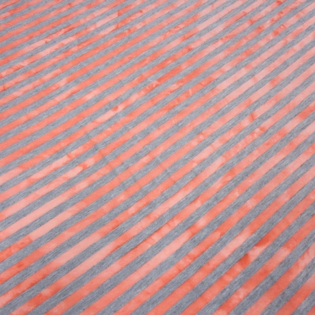 Stoff Baumwolle Jersey 9 mm Batik Streifen grau rot gestreift