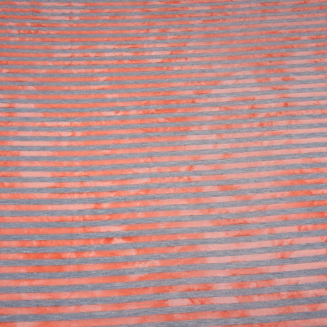Stoff Baumwolle Jersey 9 mm Batik Streifen grau rot gestreift