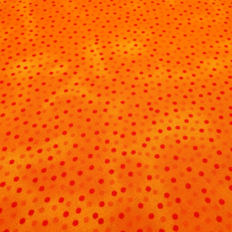 Stoff Baumwolle Popeline Querstretch 2 mm Pünktchen orange rot
