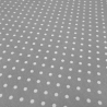 Stoff 100% Baumwolle Popeline 3mm Punkte Pünktchen grau weiß