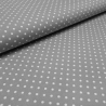 Stoff 100% Baumwolle Popeline 3mm Punkte Pünktchen grau weiß