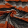 Stoff Jacquard Jersey Streifen rost taupé grau schwarz gesmogt