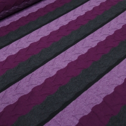 Stoff Jacquard Jersey Streifen flieder beere grau schwarz gesmogt