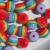 30 Resinperlen 8mm Regenbogen Kunststoff