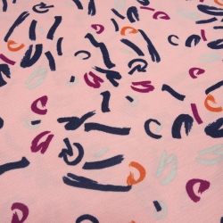 Stoff Modal Jersey abstrakten grafischen Design rosa blau fuchsia