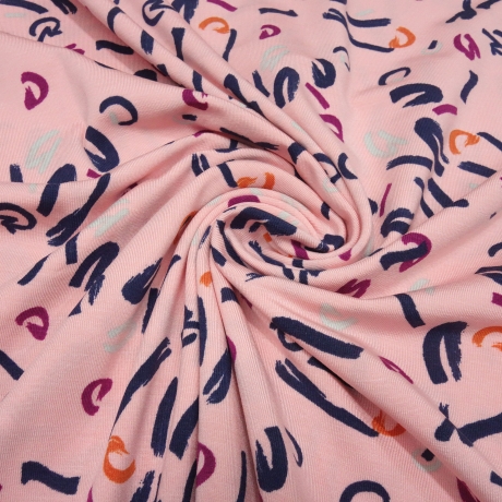 Stoff Modal Jersey abstrakten grafischen Design rosa blau fuchsia
