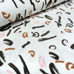 Stoff Modal Jersey Tupfen Abstrakt Geometrisch weiss rosa