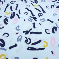 Stoff Modal Jersey abstrakt grafisch hellblau blau rosa grau 