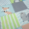 Stoff Baumwolle Popeline Patchwork Tiere Fuchs Eule Eisbär bunt