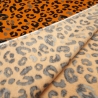 Stoff Sweatshirtstoff Tierfellmuster Leopard orange grau schwarz