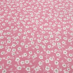 Stoff Baumwolle Popeline Streublumen Blumen rosa weiß Blusenstoff