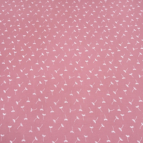 Stoff 100% Baumwolle Musselin Double Gauze Pusteblume rosa weiß
